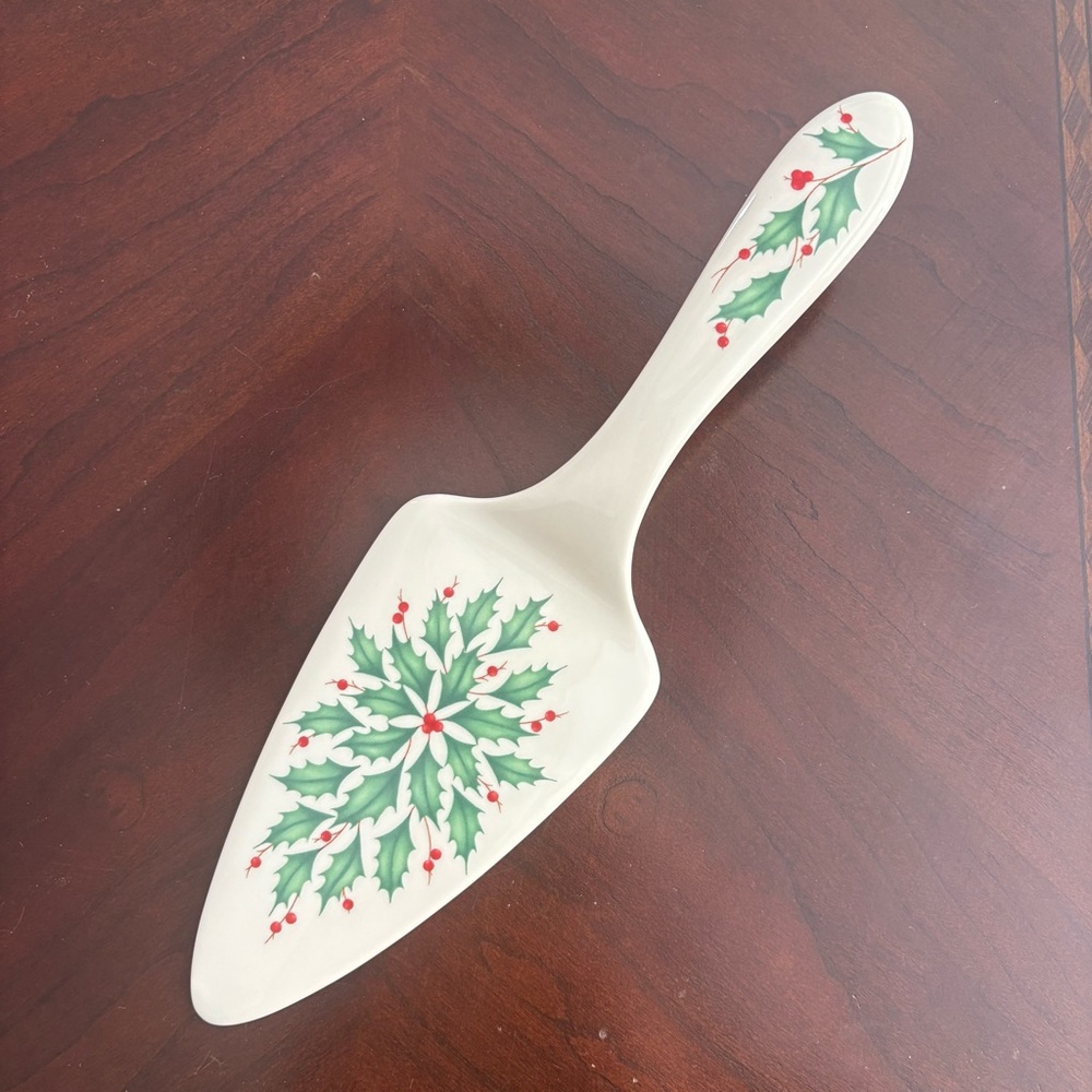 Lenox Holiday Christmas Dessert Server 11 inch Holly Design New in‎ Box
